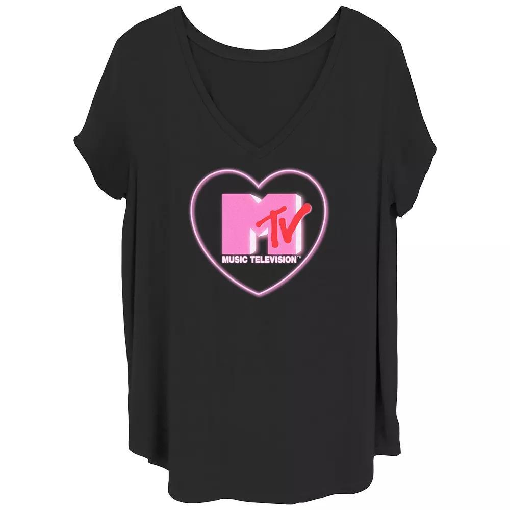 Juniors' Plus Size Small Rose MTV Graphic Tee, Women's, Size: 3XL, Black Product Image