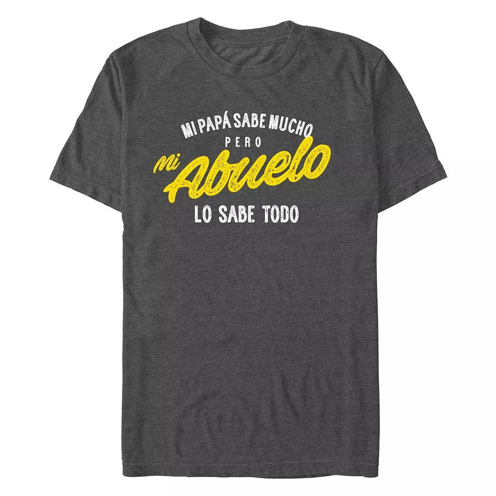 Men's Mi Papa Sabe Mucho Pero Mi Abuelo Lo Sabe Todo Graphic Tee, Size: XXL, Grey Heather Product Image