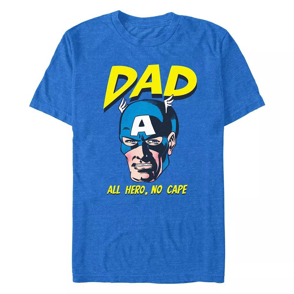 Men's Dad All Hero No Cape Graphic Tee, Size: XS, Royal Grey Product Image
