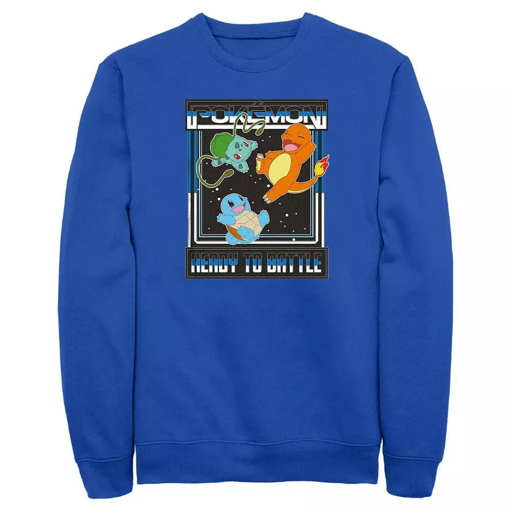 Men's Pokemon Starter Pack Ready To Battle Fleece Sweatshirt, Size: XXL, Royal Product Image