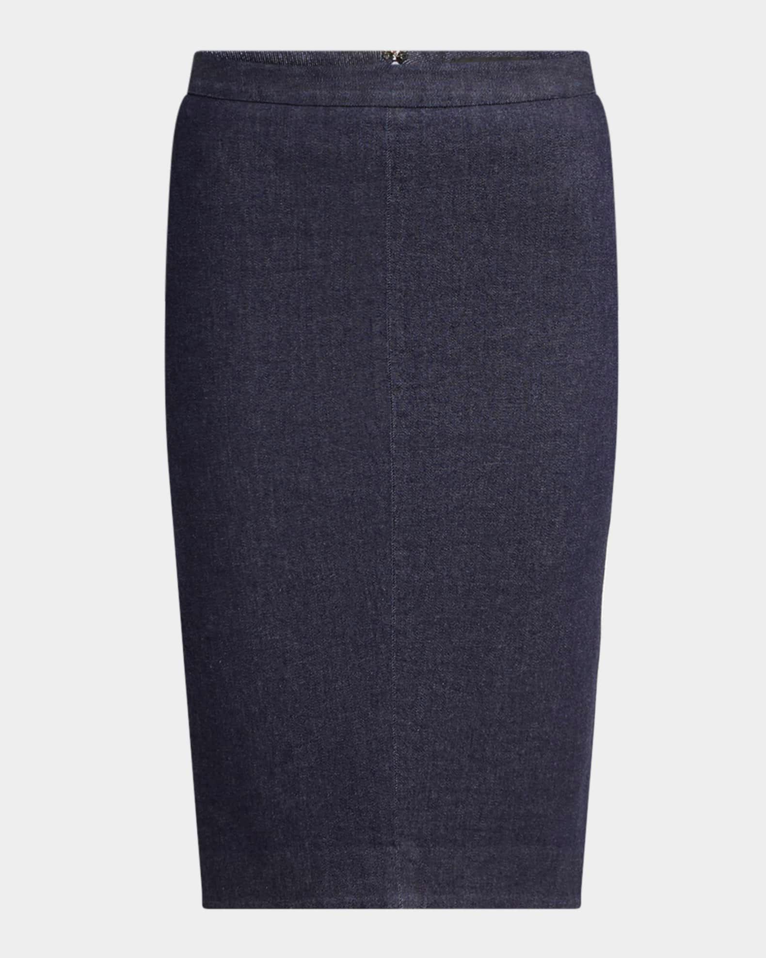 Stretch Denim Tailored Skirt Product Image