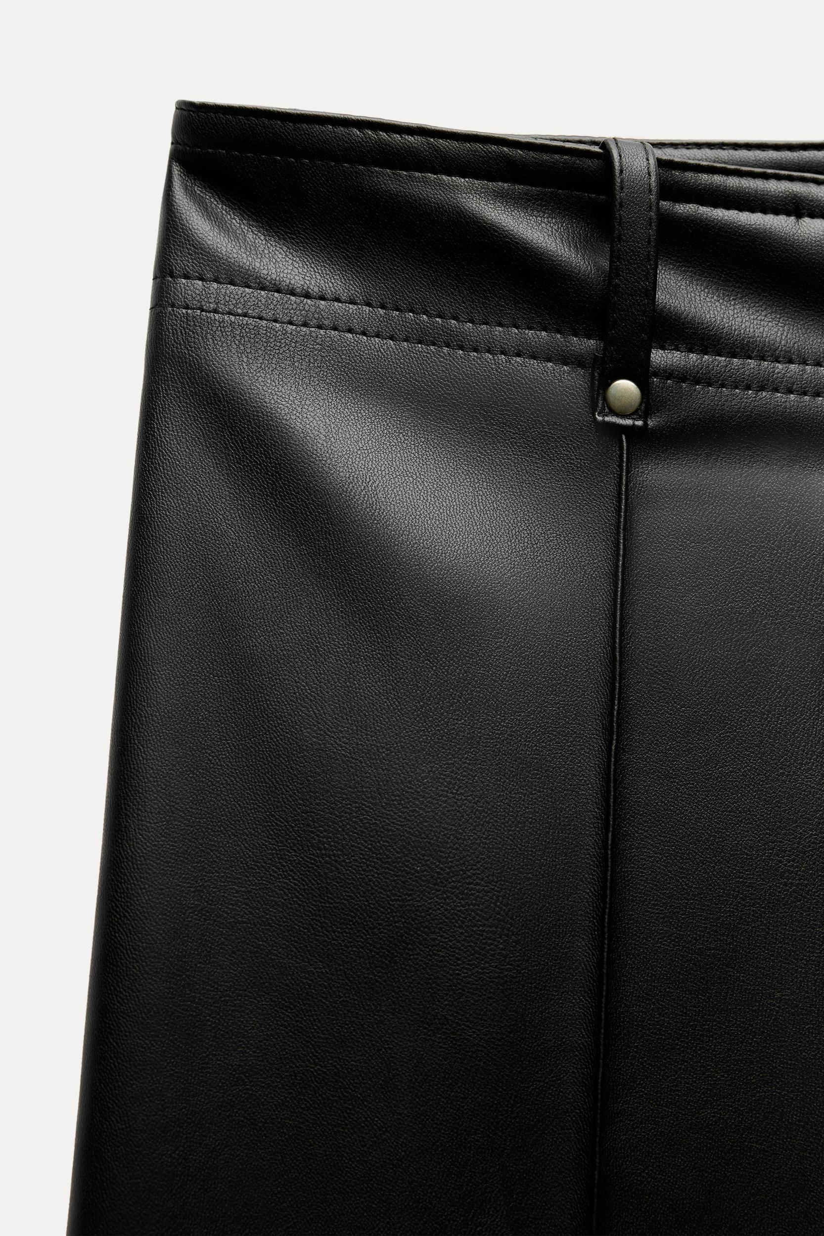 FAUX LEATHER WIDE LEG PANTS ZW COLLECTION Product Image