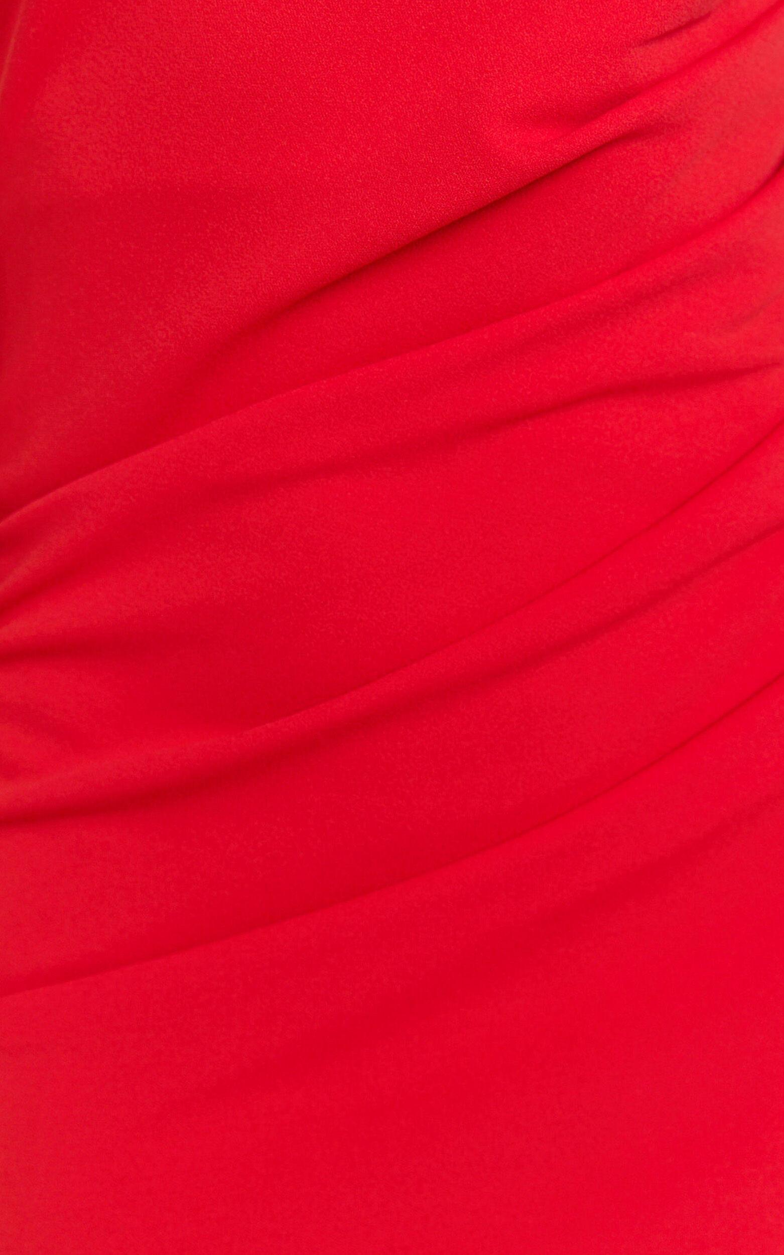 Criselda Maxi Dress - One Shoulder Maxi Dress in Red Product Image