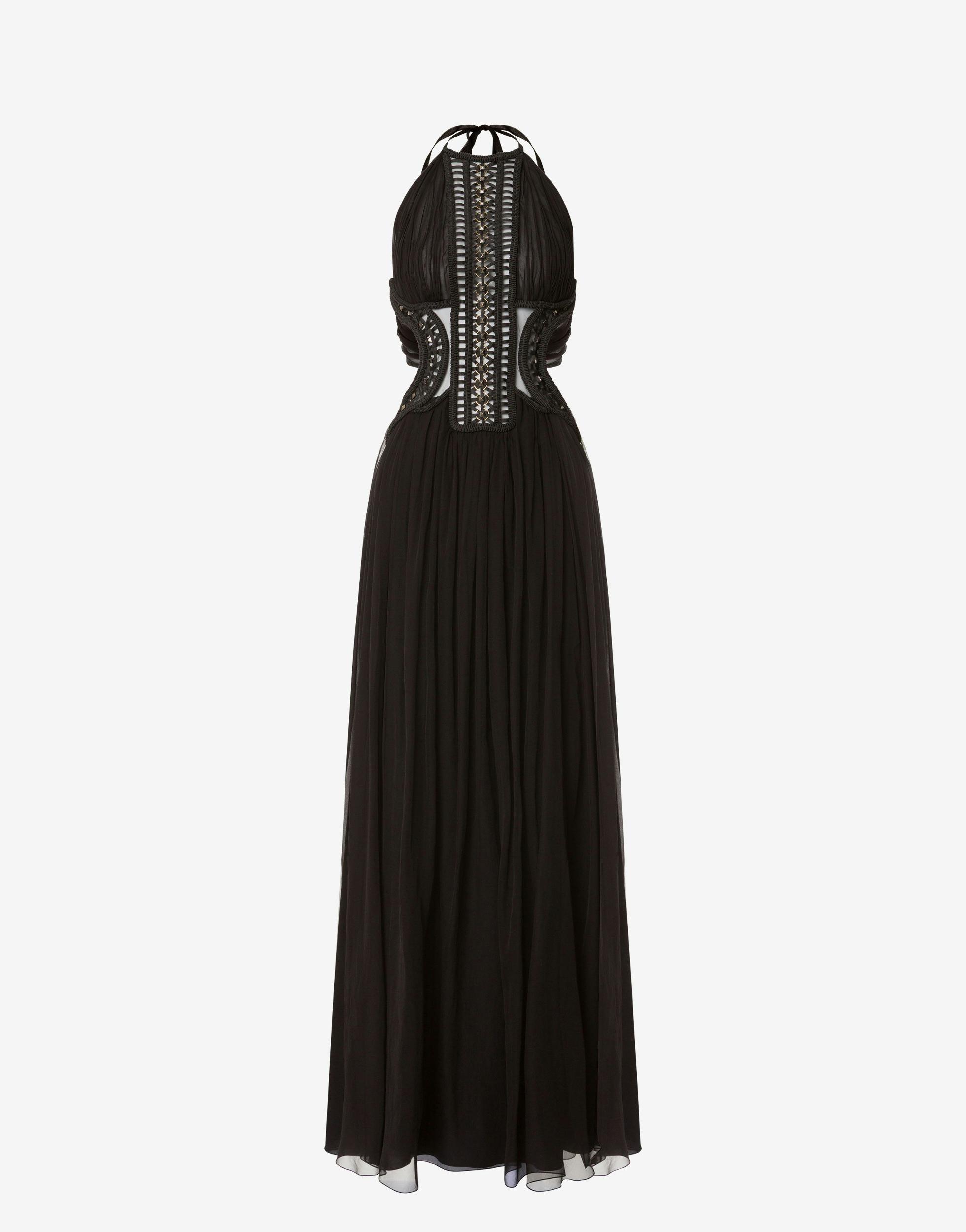 Tulle long dress with embroidery Product Image