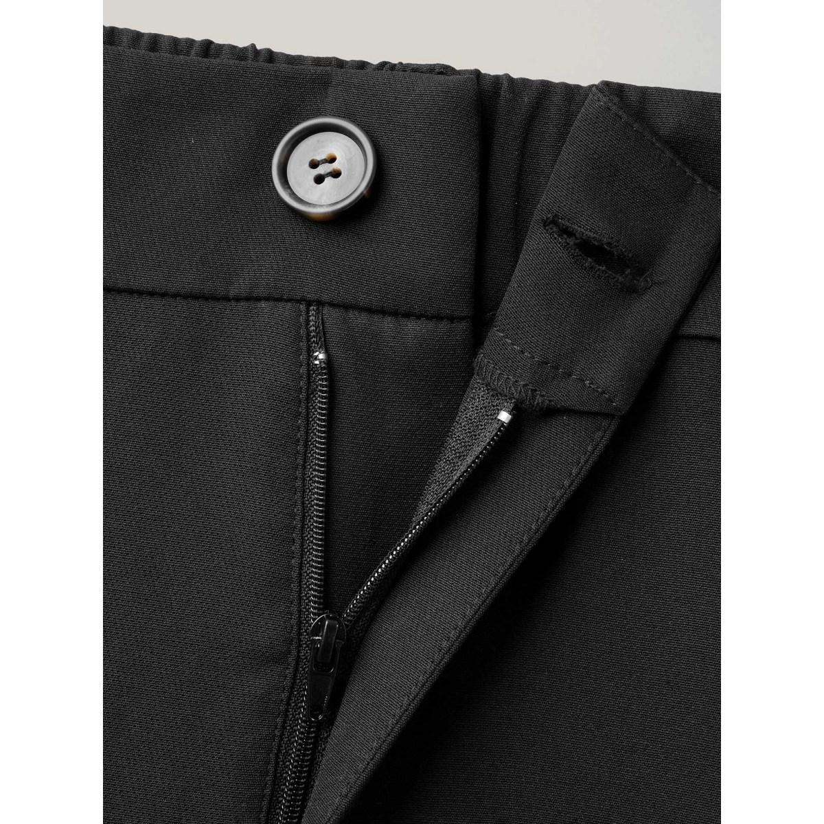 Plus Size Pleated Loop Straight-Leg Pants Women Black At the Office Straight Leg Mid Rise Work Pants BloomChic 22-24/3X Product Image