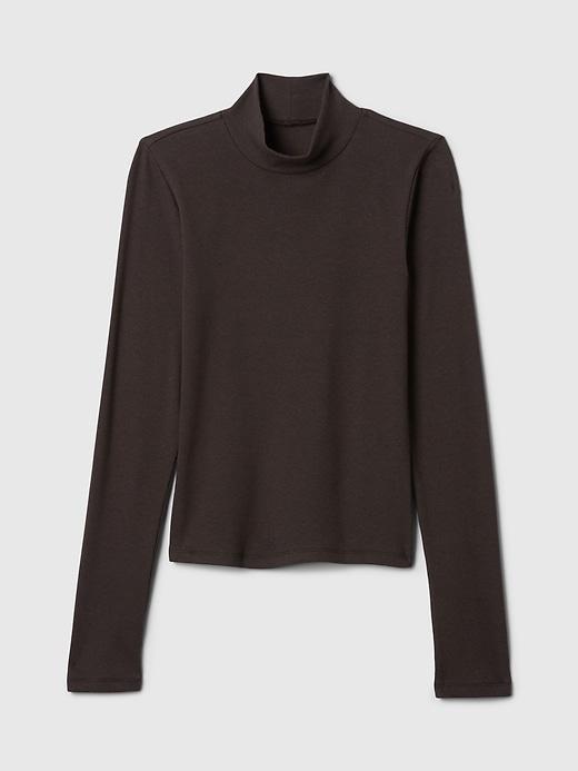 Modern Rib Cropped Mockneck Shirt Product Image