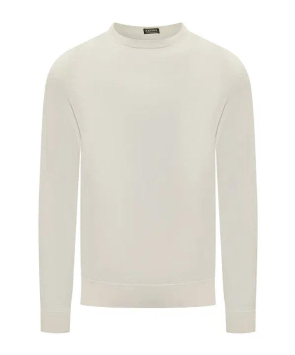 ZEGNA Z  Long Sleeeved Crewneck T-shirt In White Product Image