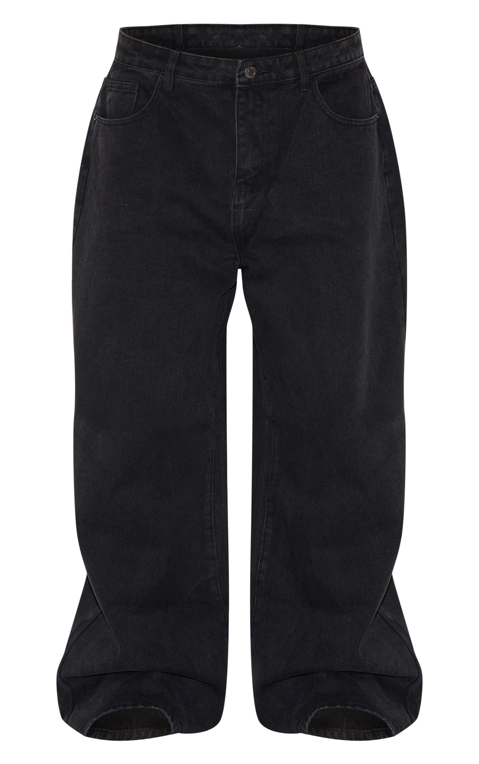 Plus Black High Waist Faded Boyfriend Jeans Product Image