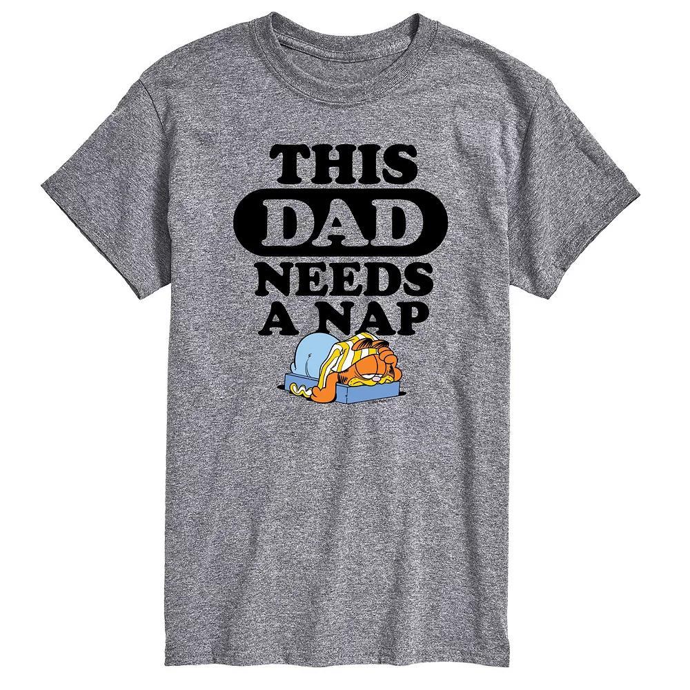 Big & Tall Garfield This Dad Needs A Nap Graphic Tee, Mens Grey Gray Product Image
