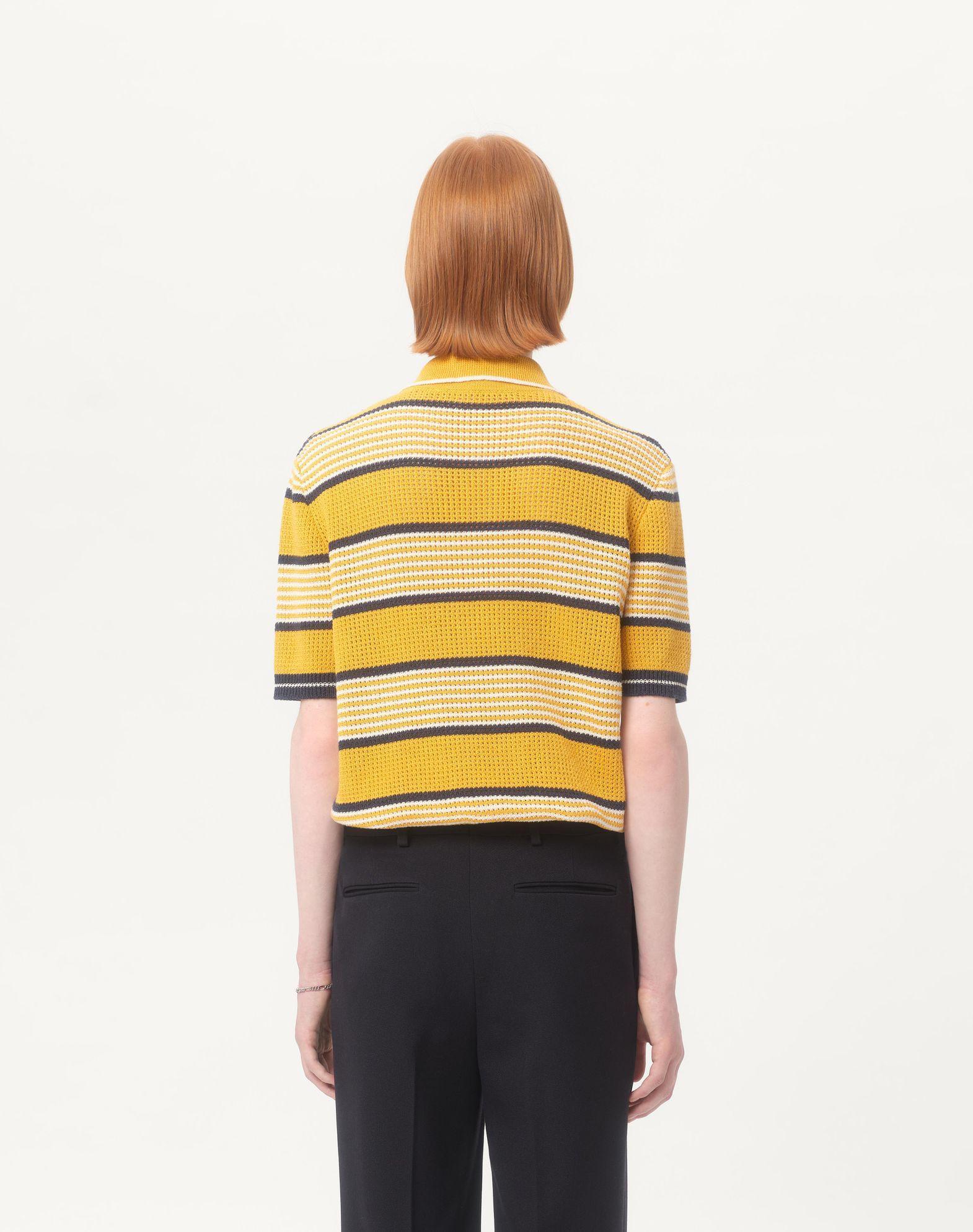Long-Sleeved Linen And Cotton Polo Shirt With Vg Patch Product Image