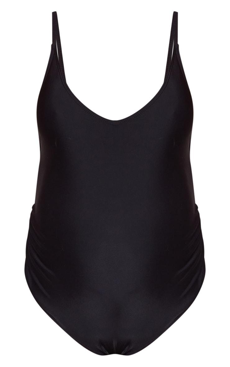 Maternity Black Basic Low Scoop Swimsuit Product Image