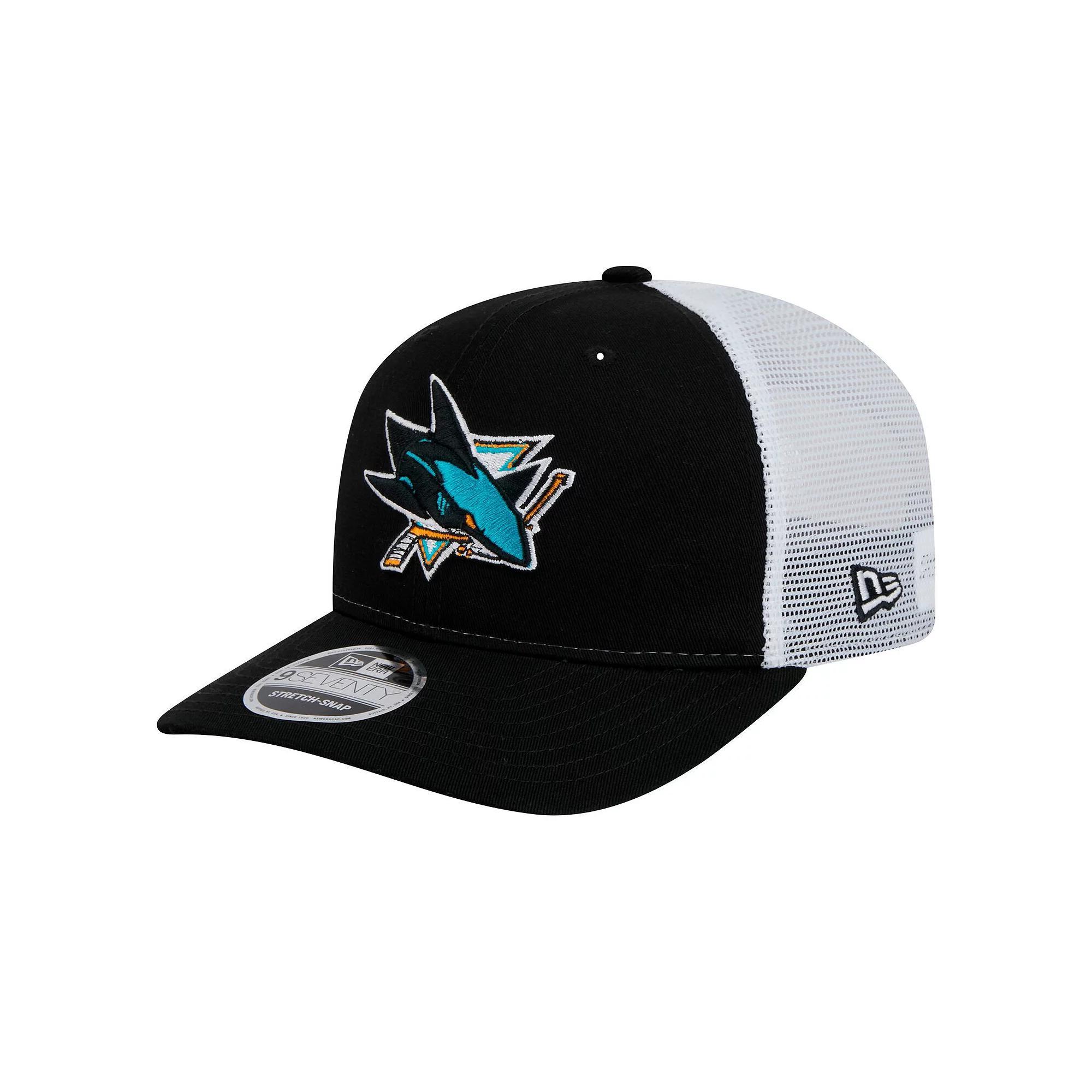 Mens New Era Black San Jose Sharks Core Trucker 9SEVENTY Stretch-Snap Hat Product Image