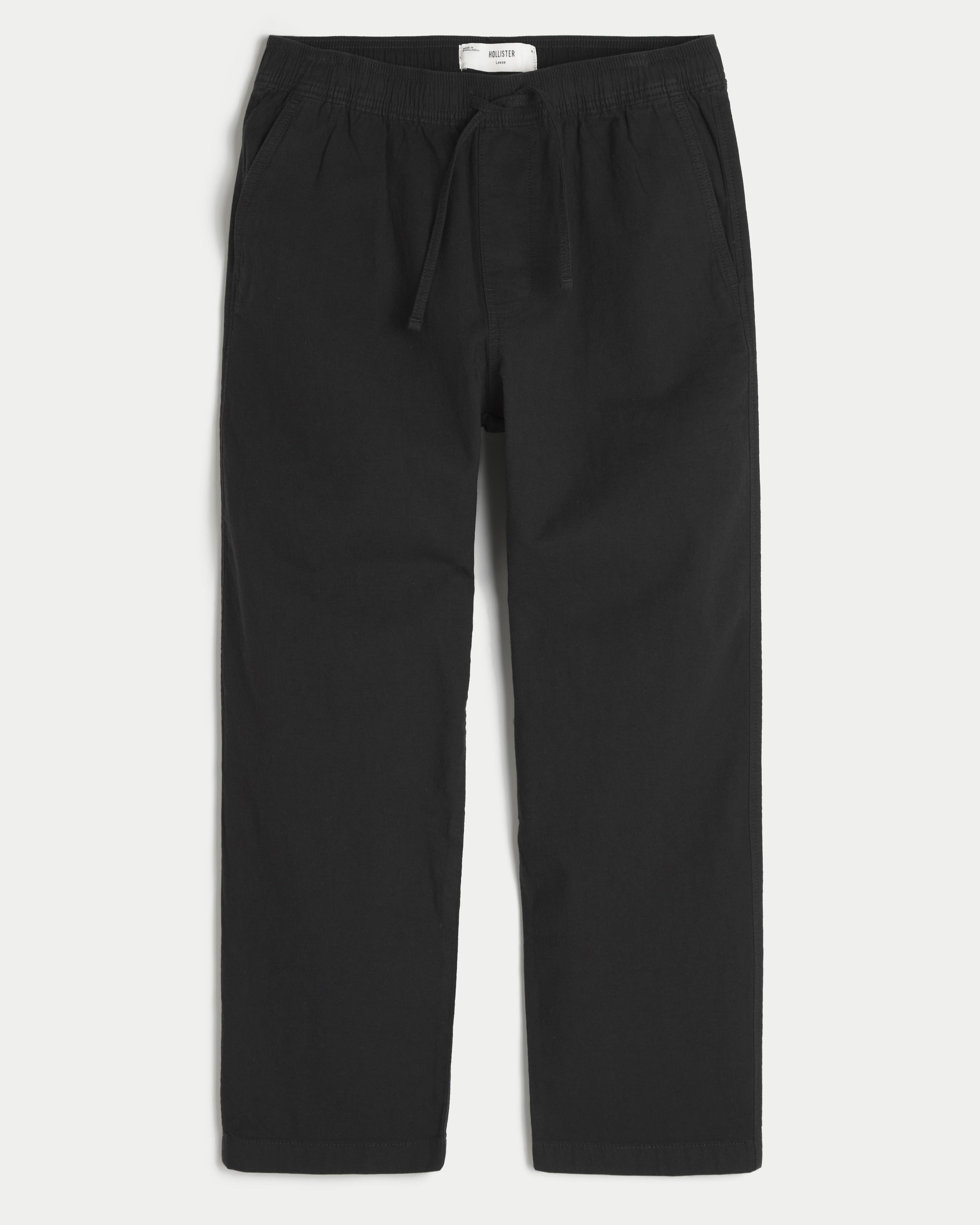 Loose Linen-Blend Pull-On Pants Product Image