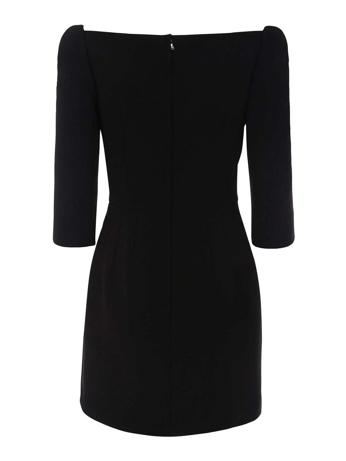DOLCE & GABBANA Wool Blend Short Dress In Black Product Image