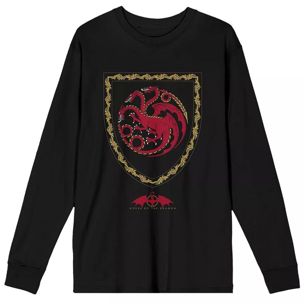 Men's House Of The Dragon Long Sleeve Tee, Size: Small, Black Product Image