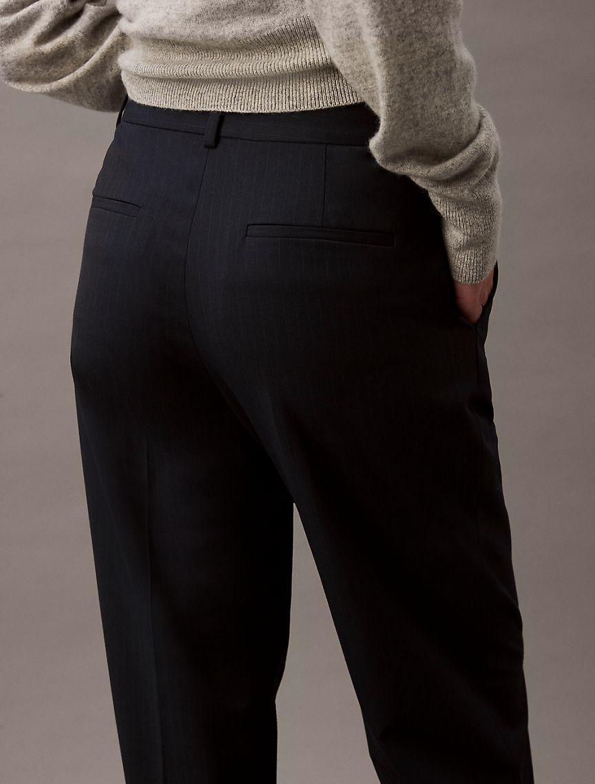 Calvin Klein Women's Refined Stretch Pinstripe Classic Trouser - Blue - 4W x 2RL Product Image