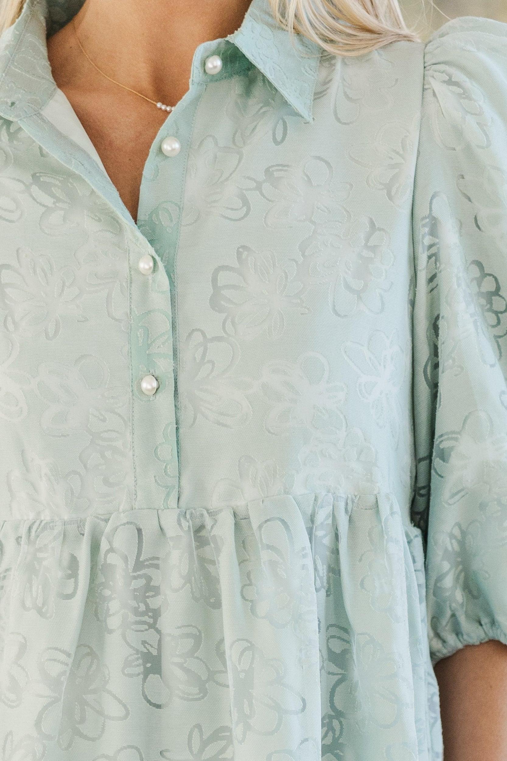 Love Found Sage Green Floral Tiered Midi Dress Female Product Image