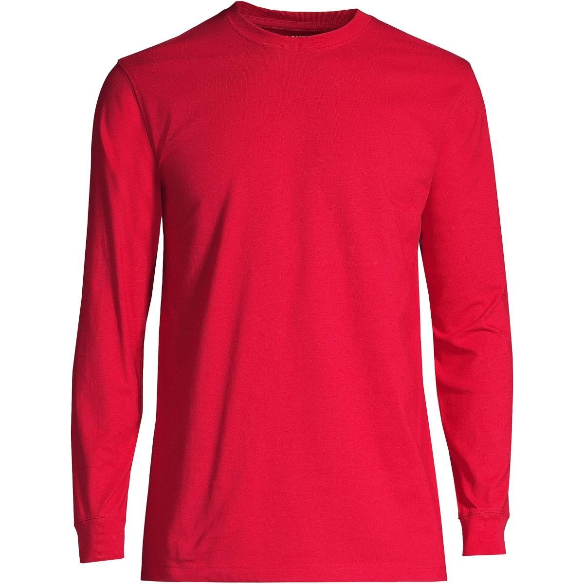 Big & Tall Lands' End Super-T Long Sleeve Classic-Fit Tee, Men's, Size: 2XB, Black Product Image