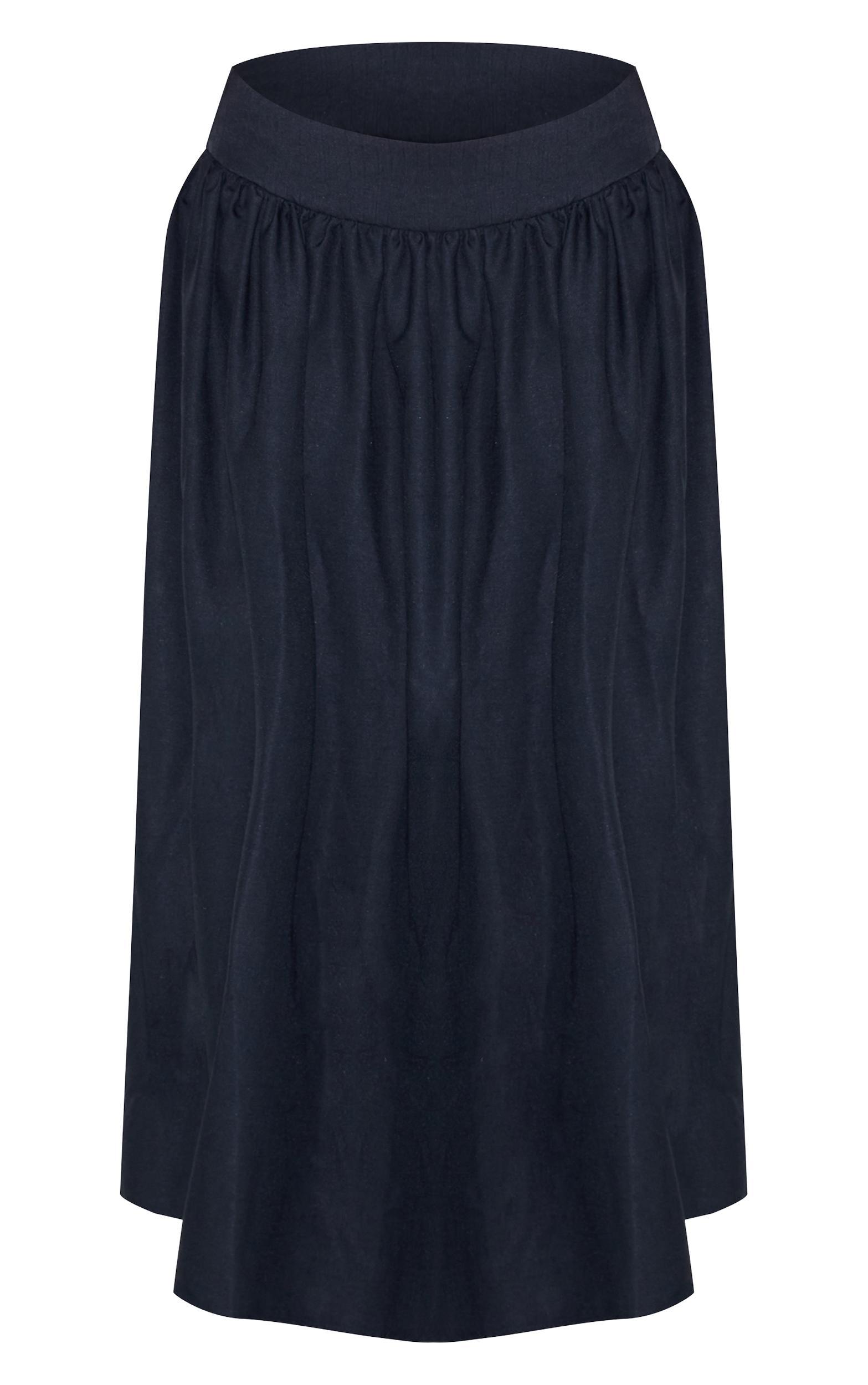 Plus Indigo Blue Wash Woven Drop Waist Rib Panel Maxi Skirt Product Image