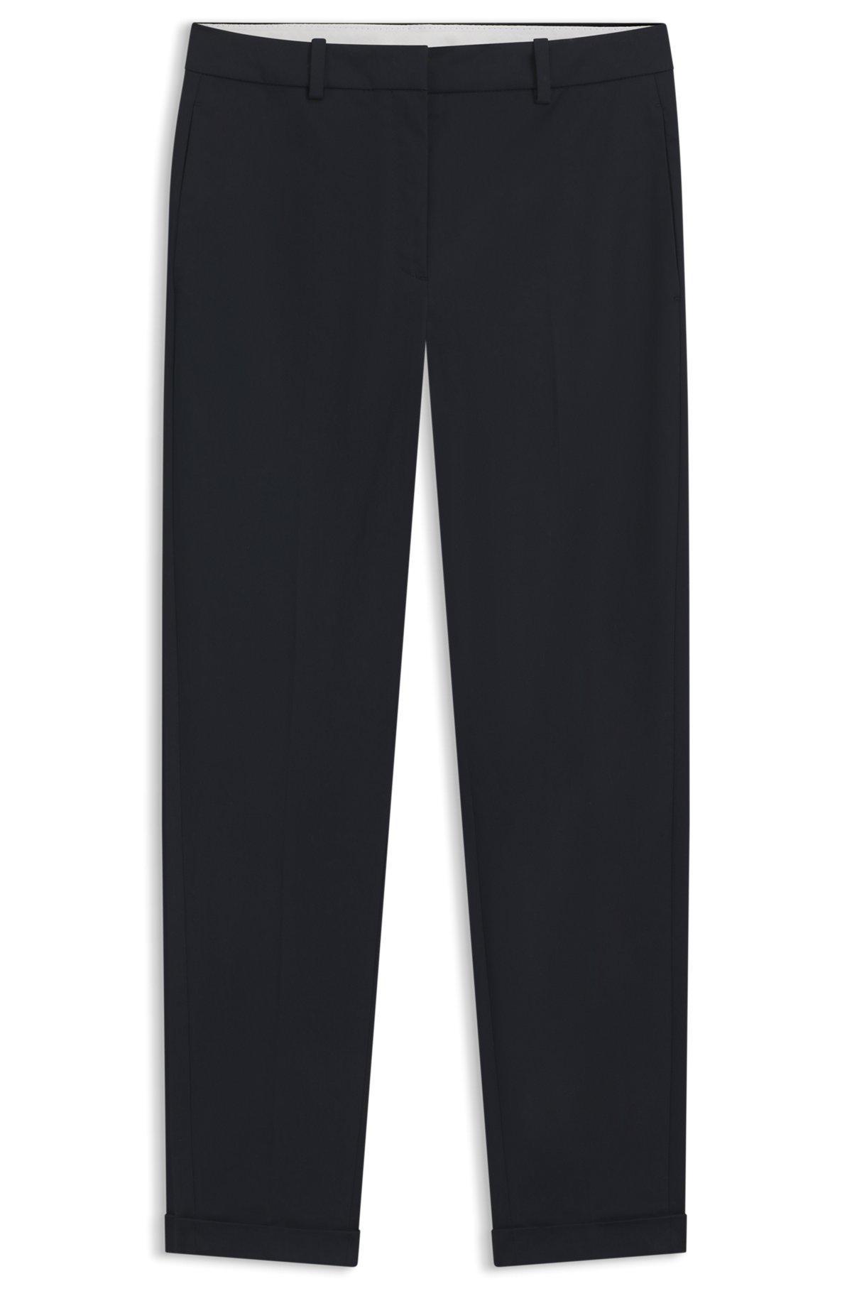 Regular-fit wide-leg trousers in soft flannel Product Image