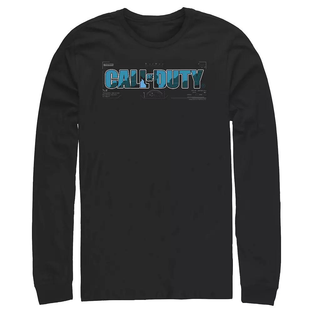 Men's Call Of Duty Blue Camo Title Logo Graphic Tee, Size: XL, Black Product Image