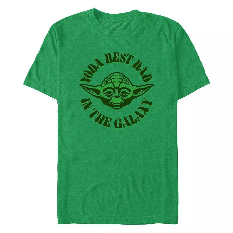 Men's Star Wars Yoda Best Dad In The Galaxy Head Shot Graphic Tee, Size: XXL, Kelly Grey Product Image