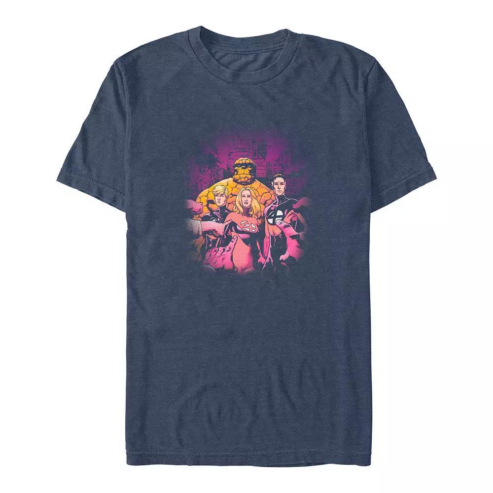 Big & Tall Marvel Fantastic Four Blame Games Graphic Tee, Men's, Size: XL Tall, Navy Grey Product Image