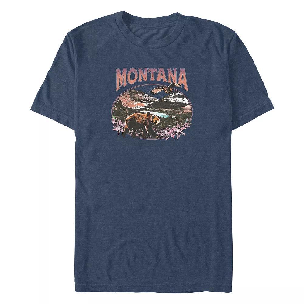 Big & Tall Montana Landscape Graphic Tee, Men's, Size: XL Tall, Navy Grey Product Image