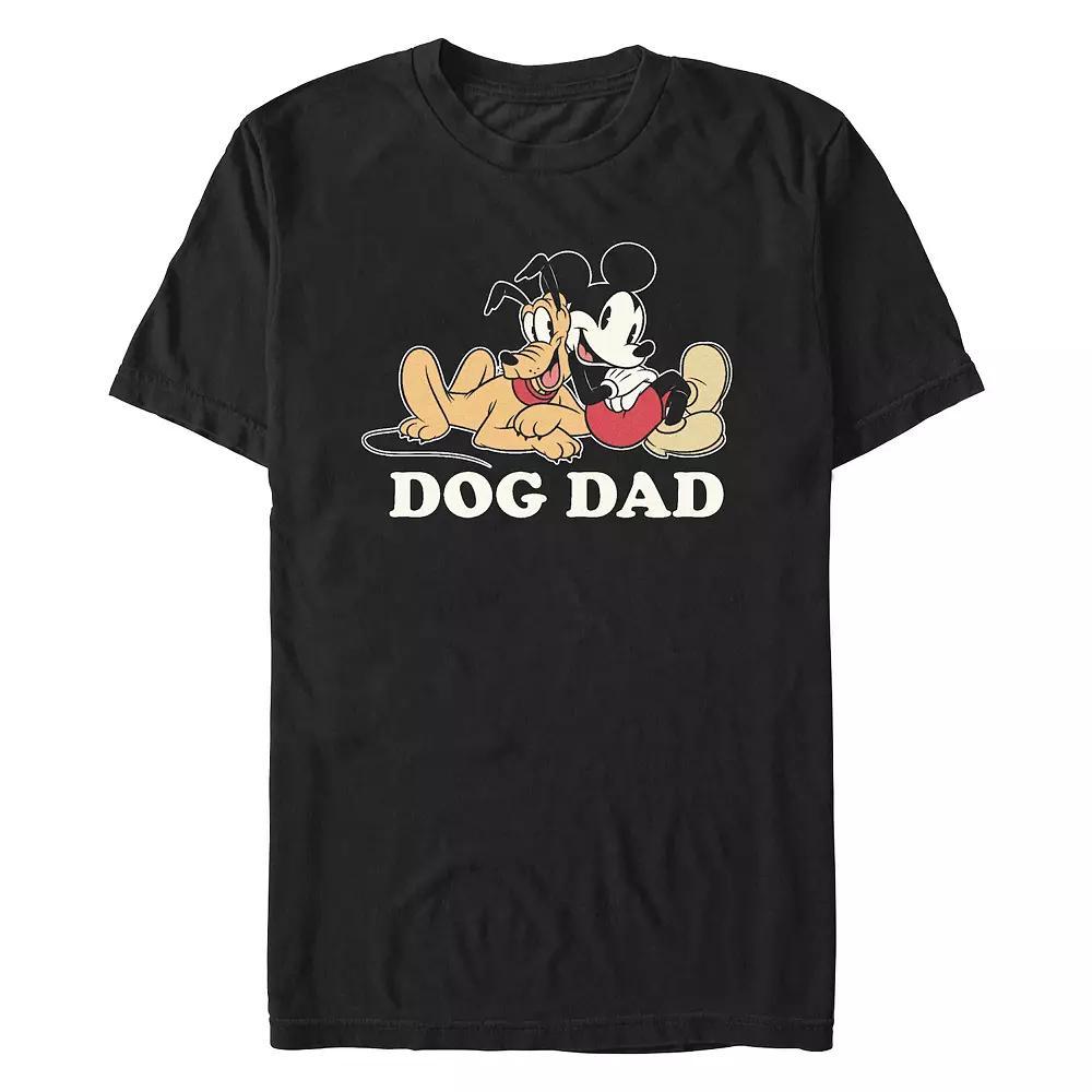Disney's Mickey Mouse And Pluto Dog Dad Men's Graphic Tee, Size: XL, Black Product Image