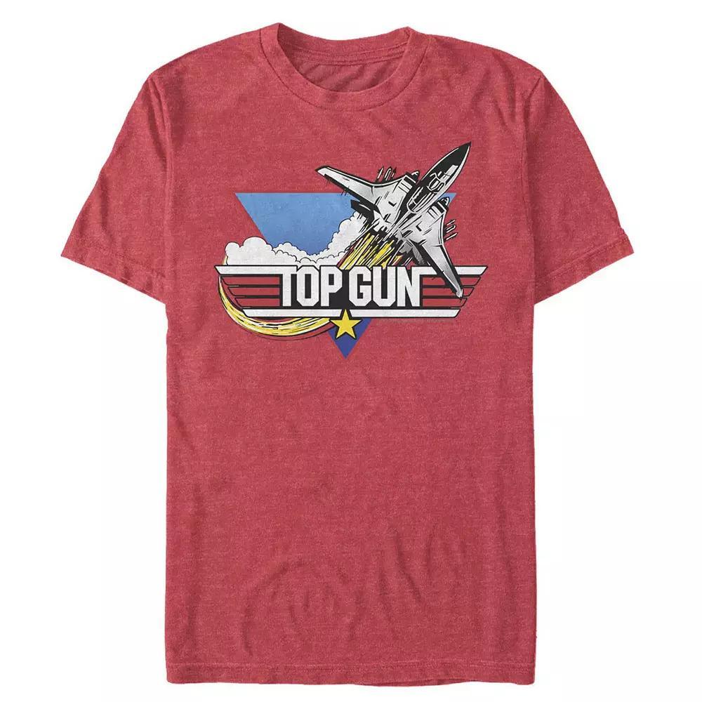 Big & Tall Top Gun Combat Jet Flying Graphic Tee, Men's, Size: XXL Tall, Red Grey Product Image