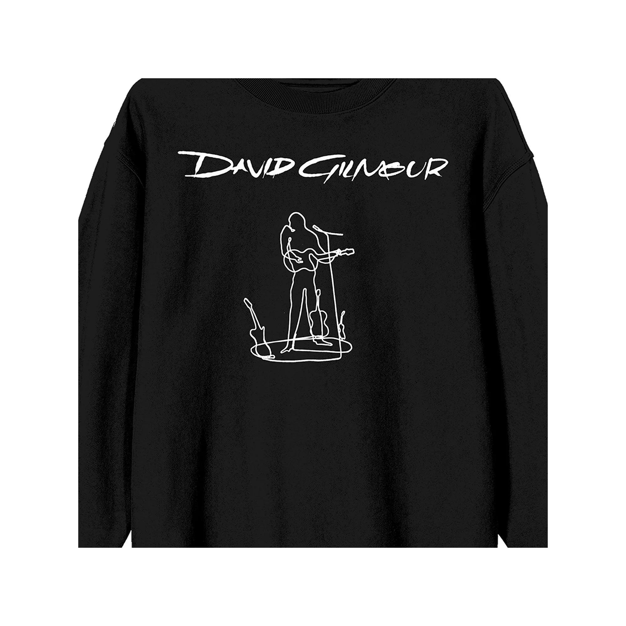 Men's David Gilmour Guitar Player Long Sleeve Graphic Tee, Size: Large, Black Product Image