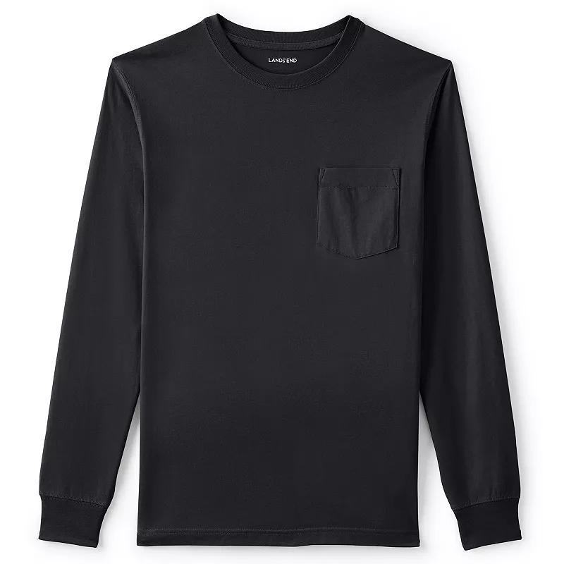 Big & Tall Lands End Long Sleeve Super Pocket Tee, Mens Product Image