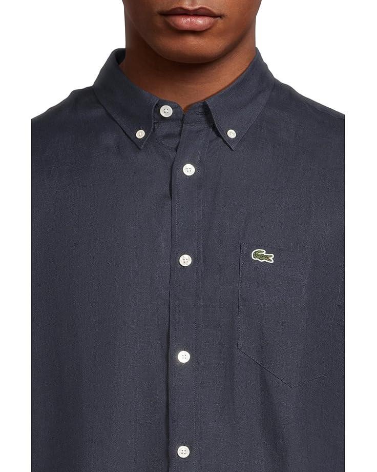 Short Sleeve Tonal Box Linen Shirt Product Image
