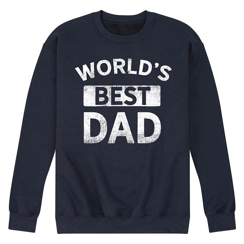 Mens Worlds Best Dad Fleece Sweatshirt Blue Product Image