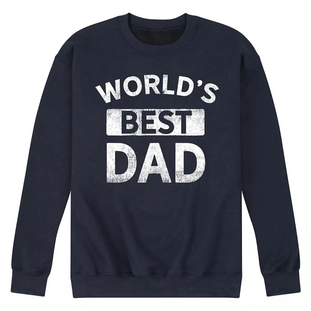 Mens Worlds Best Dad Fleece Sweatshirt Blue Product Image