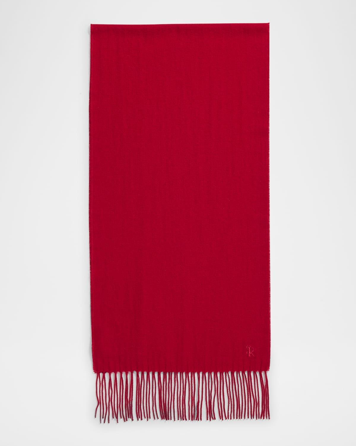 Mens Cashmere Embroidered Monogram Scarf Product Image