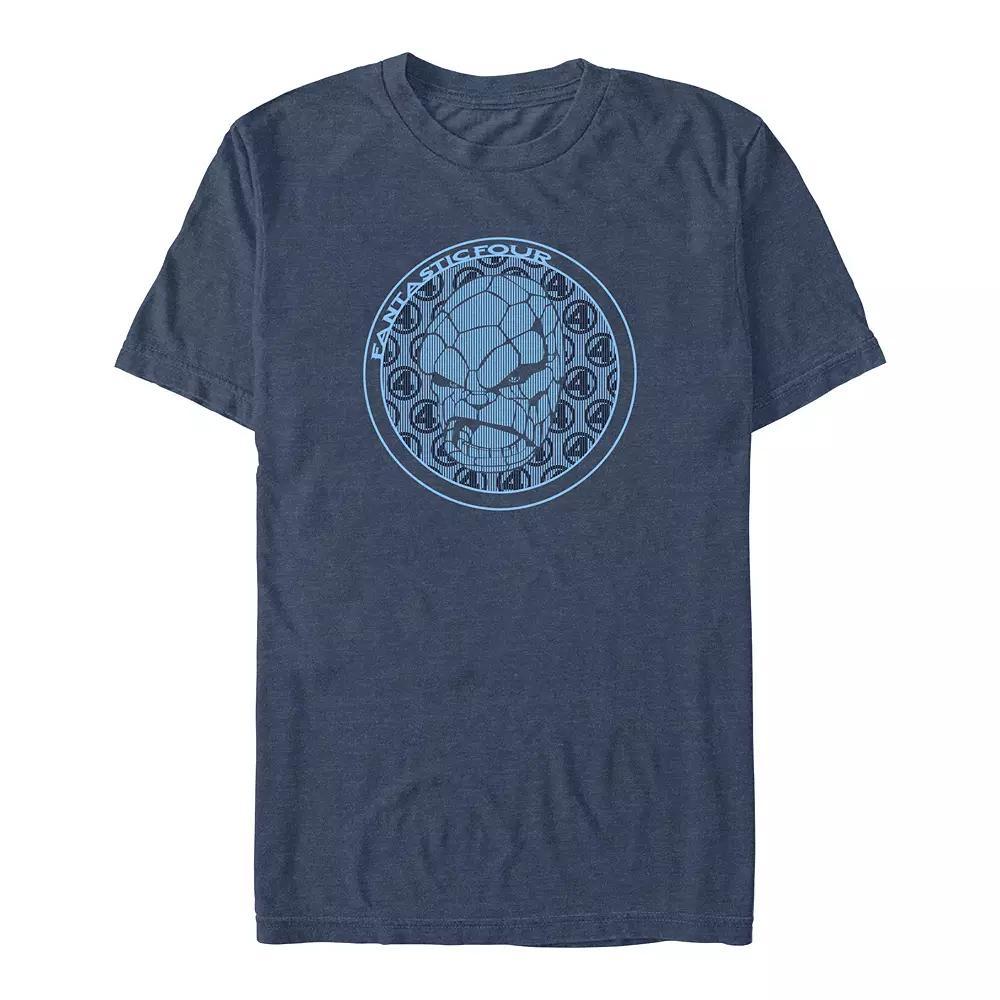 Big & Tall Marvel Fantastic Four The Thing Stamp Graphic Tee, Men's, Size: XL Tall, Navy Grey Product Image