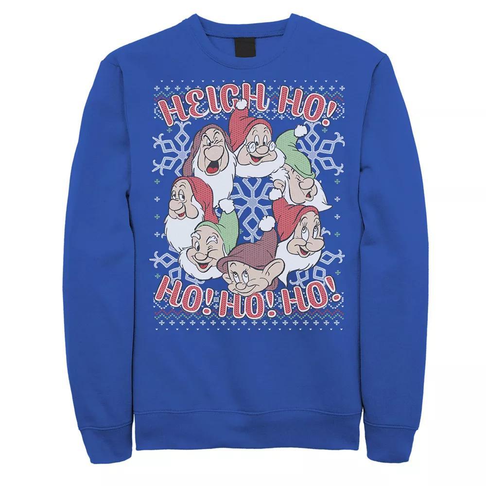 Disney's Snow White and the Seven Dwarfs Men's All Dwarfs Ugly Christmas Sweater Fleece, Size: XXL, Royal Product Image