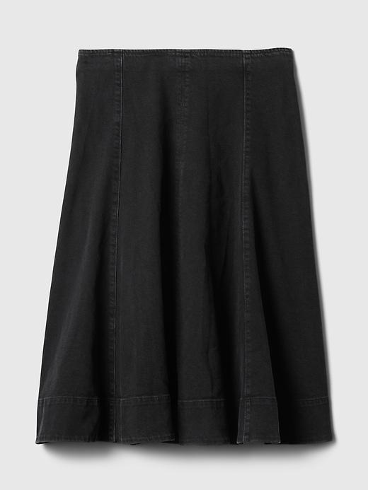 Paneled Denim Midi Skirt Product Image