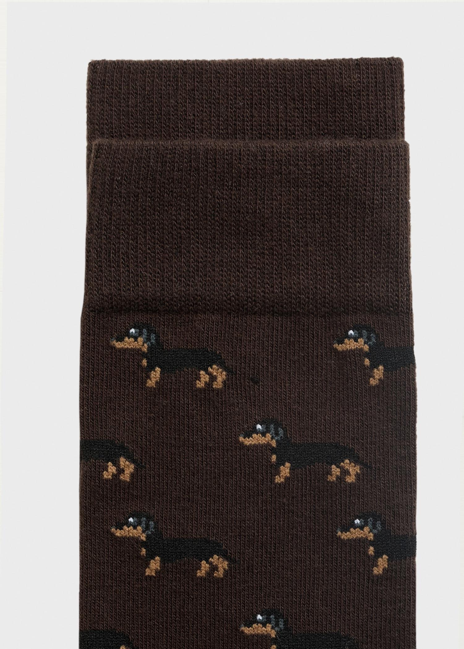 Dog-print cotton socks - Men | MANGO USA Product Image