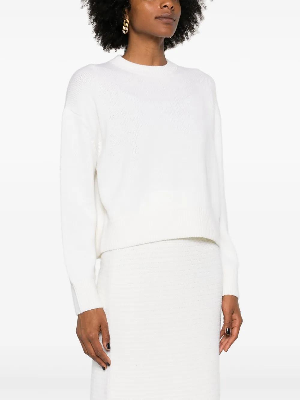 FABIANA FILIPPI Crew-neck Merino Jumper In White Product Image