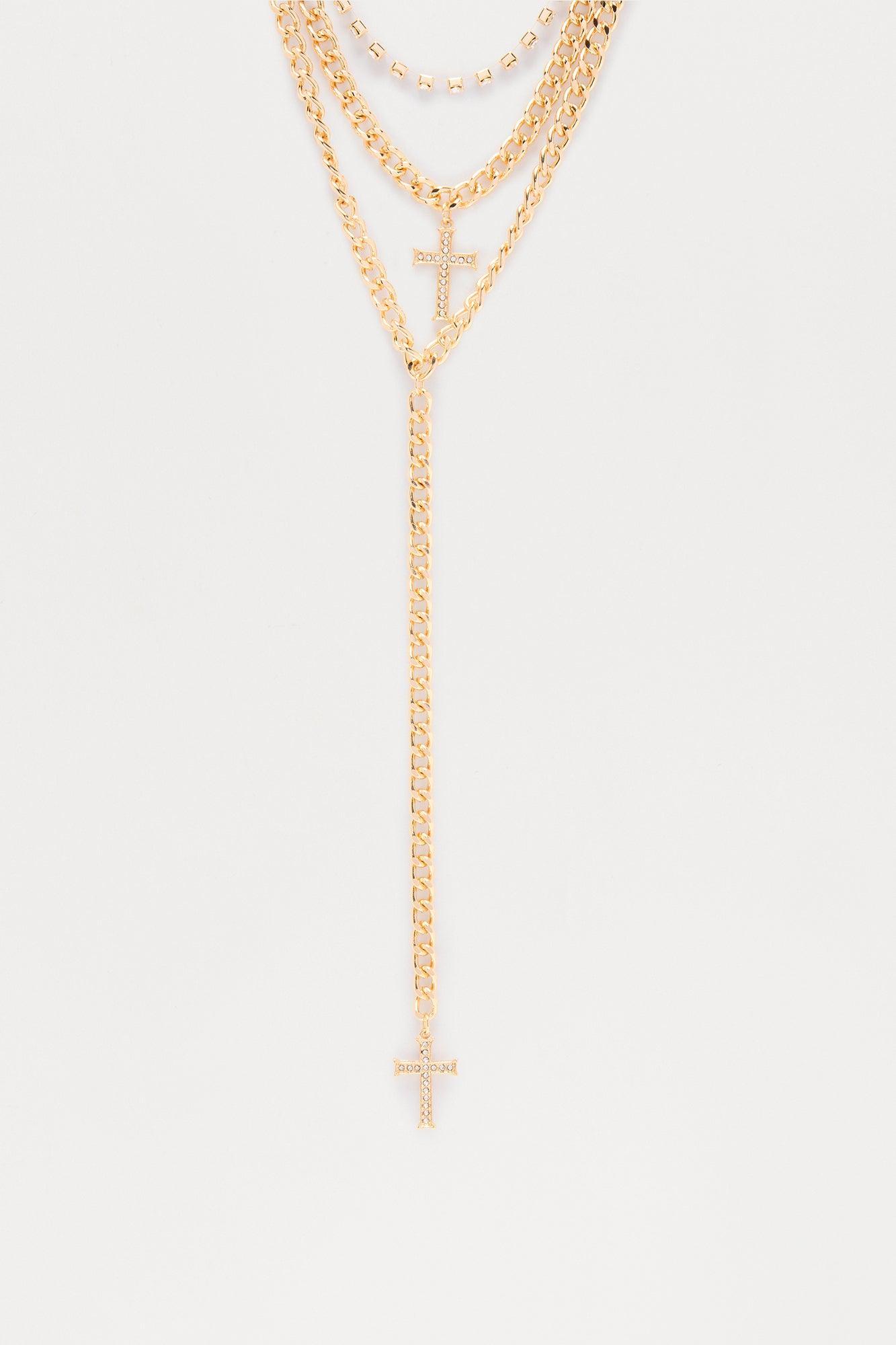 Nova Layered Lariat Necklace  - Gold Product Image