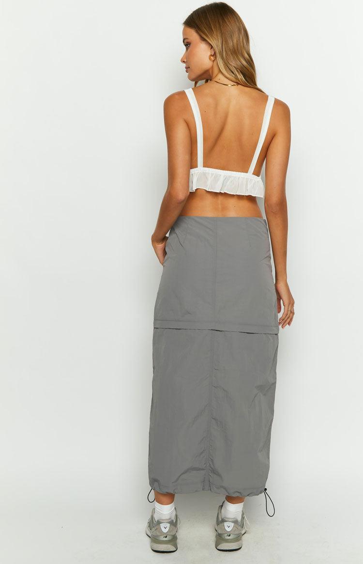 Astin Grey Cargo Midi Skirt Product Image