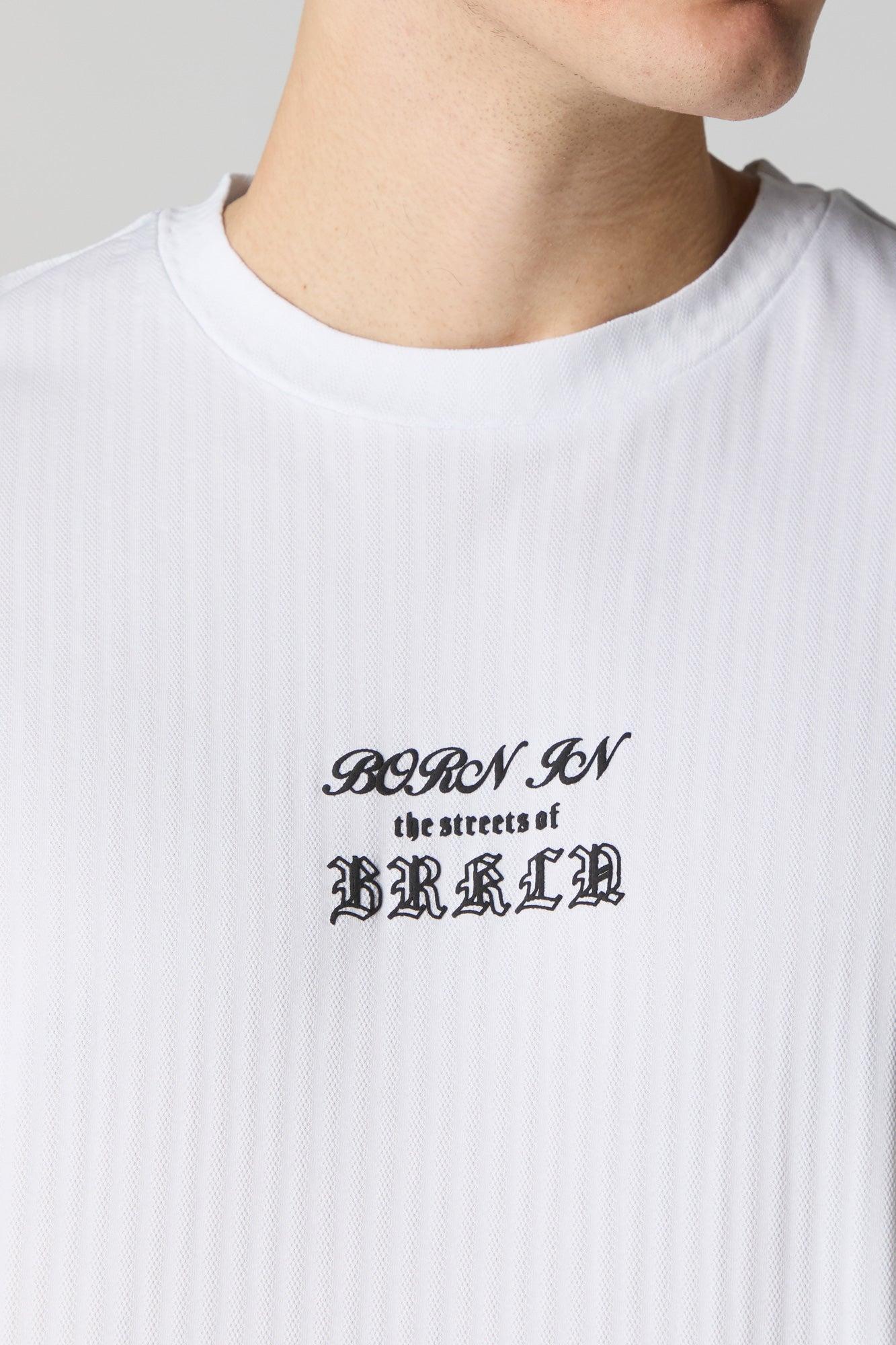 Brooklyn New York Graphic Textured T-Shirt Male Product Image