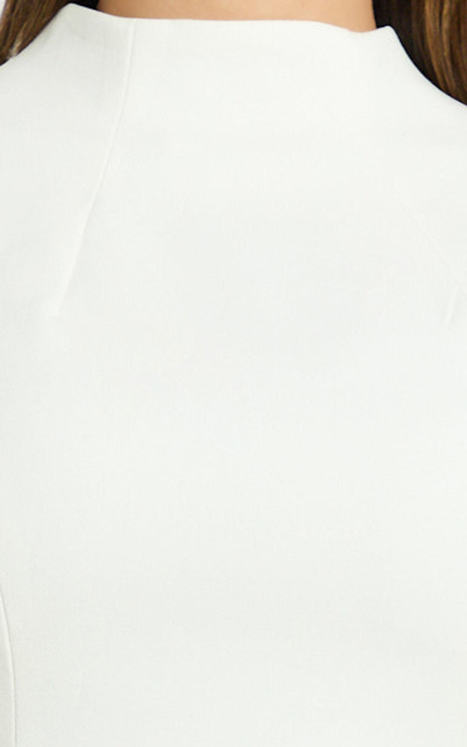 Langley Mini Dress - Sleeveless High Neck Faux Wrap Tulip Dress in Cream Product Image