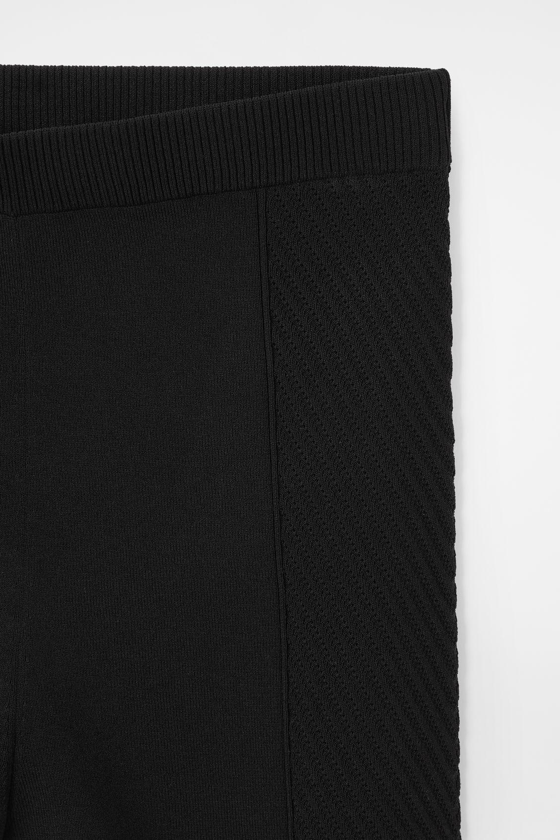 COS Ribbed-knit Shorts In Black Product Image