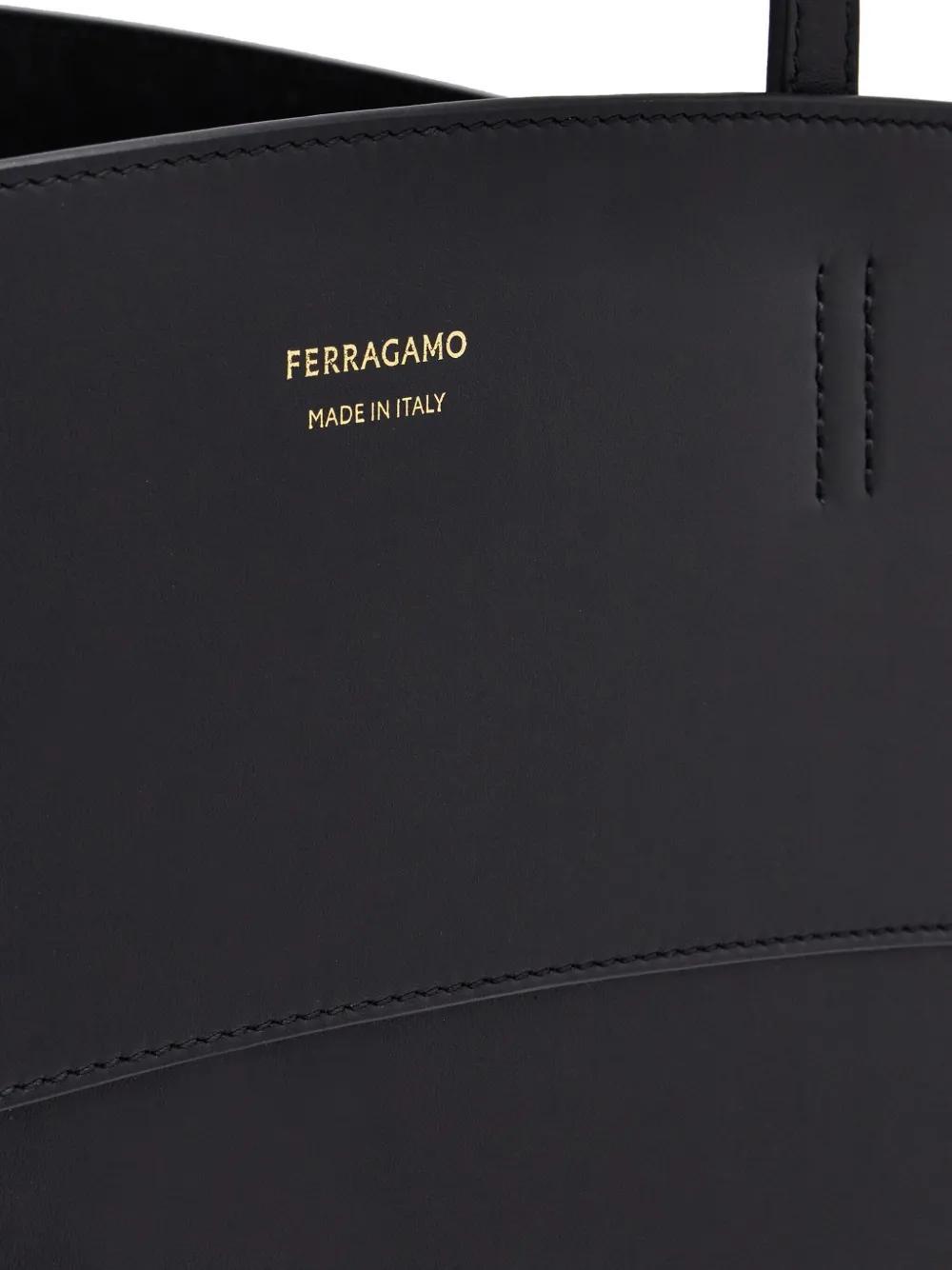 FERRAGAMO Charming Logo-print Tote Bag In Black Product Image