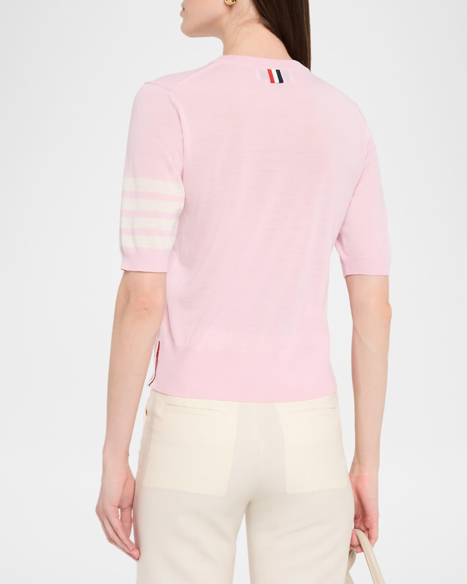 Merino Wool Jersey Stitch 4-Bar Short-Sleeve Sweater Product Image