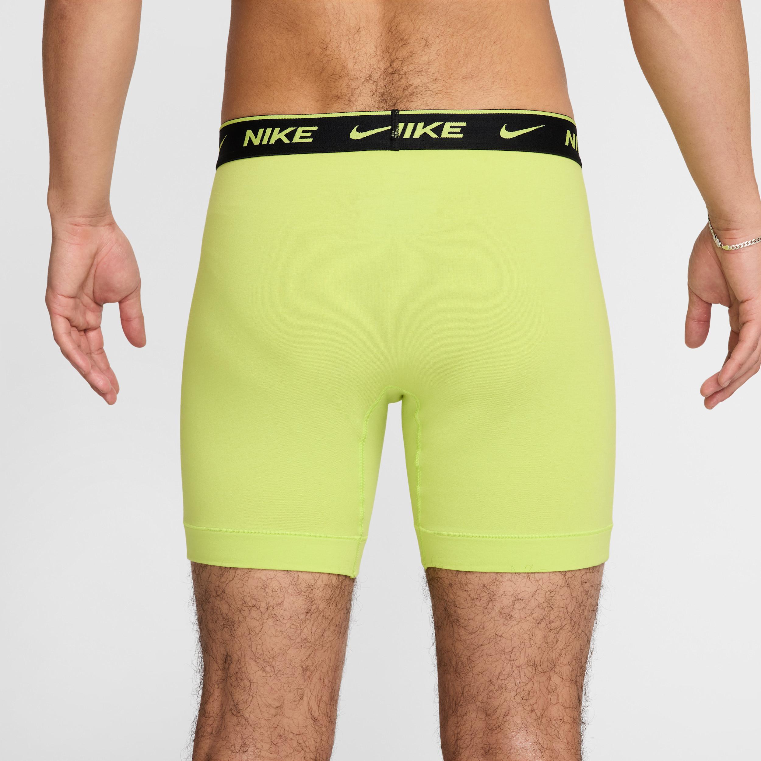 Mens Nike 3-Pack Dri-FIT Essential Cotton Stretch 6 Boxer Briefs Green Product Image