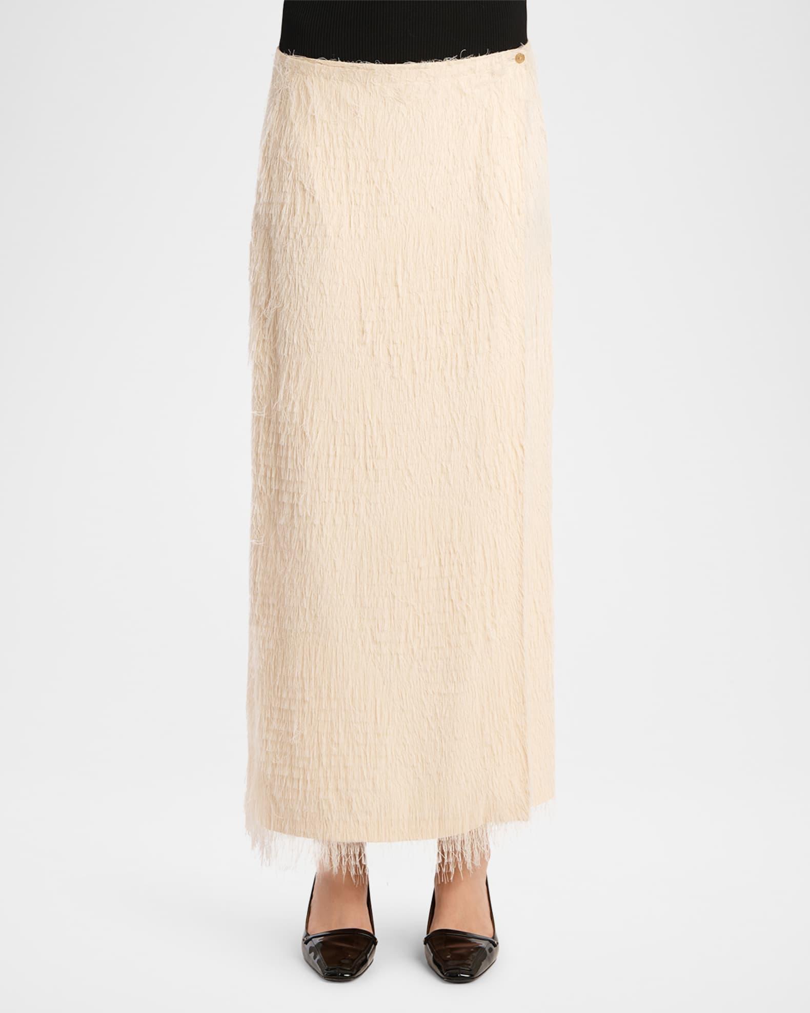 Quinn Fringe Knit Ankle Wrap Skirt Product Image